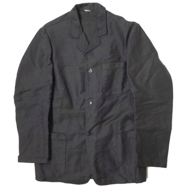 フレンチヴィンテージ Dubure & Deverchere Black Moleskin Lapel Jacket ブラックモールスキン ラペルワークジャケット 44 ユーロの通販は