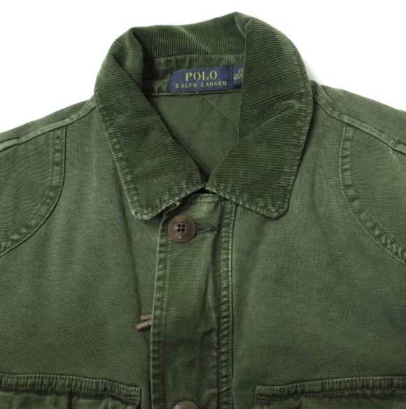 POLO RALPH LAUREN ポロ・ラルフローレン スウェットフィールドジャケット XS OLIVE 中綿 ミリタリー M-65 アウター