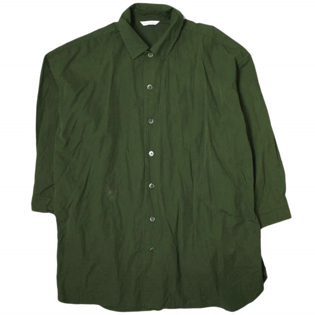ARTS&SCIENCE アーツアンドサイエンス 21AW Bukly Bal Collar Shirt コットンシルク オーバーサイズシャツ 0213-U6125-2034 2 Green
