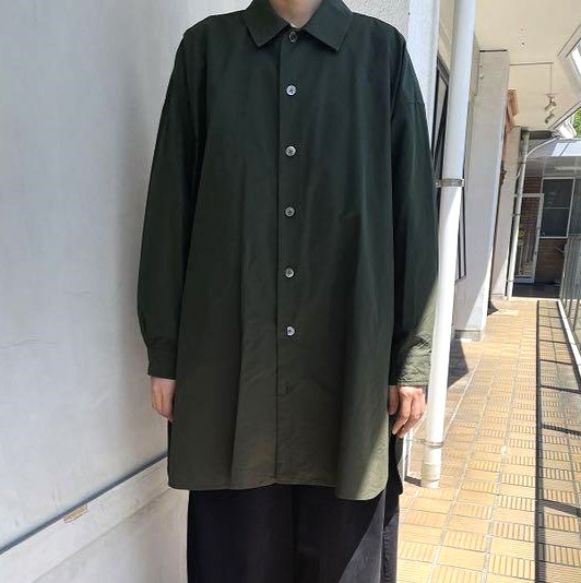 ARTS&SCIENCE アーツアンドサイエンス 21AW Bukly Bal Collar Shirt コットンシルク オーバーサイズシャツ 0213-U6125-2034 2 Green