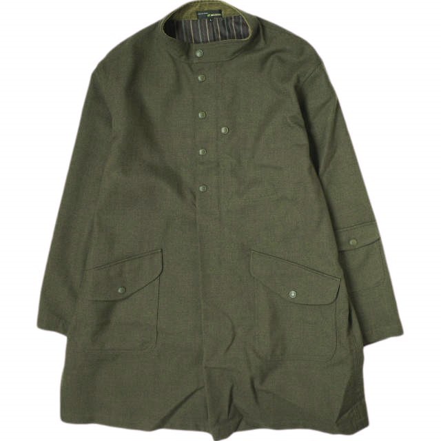 MOJITO モヒート 日本製 NORMANDY SMOCK ノルマンディスモック 2085-2501 L OLIVE スタンドカラー プルオーバー アウター