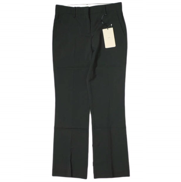 新品 N°21 ヌメロヴェントゥーノ 21SS イタリア製 サマーウールノープリーツスラックス 21S-B071-3133 36 BLACK パンツ 定価60,500円