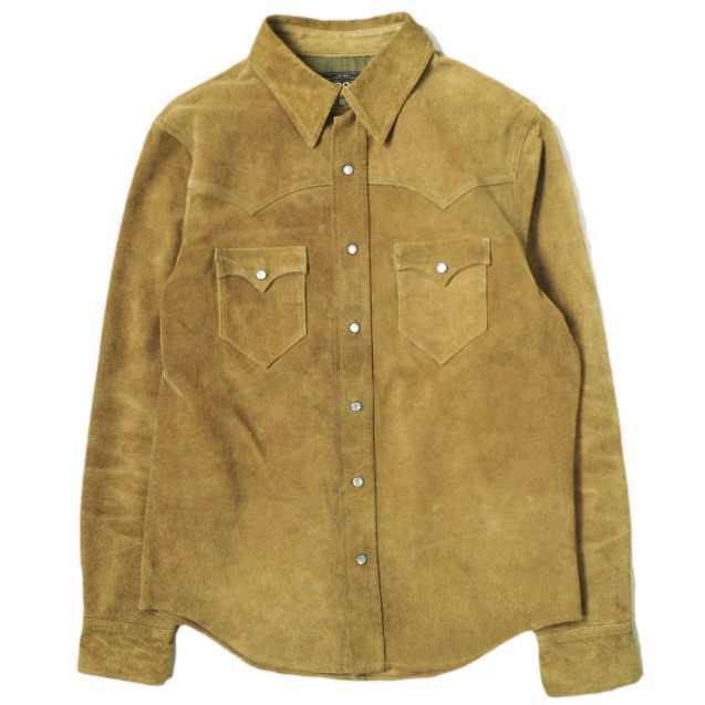 RRL ダブルアールエル スエードウエスタンシャツジャケット 782819308001 S ブラウン 革ジャン カウレザー Double RL 定価253