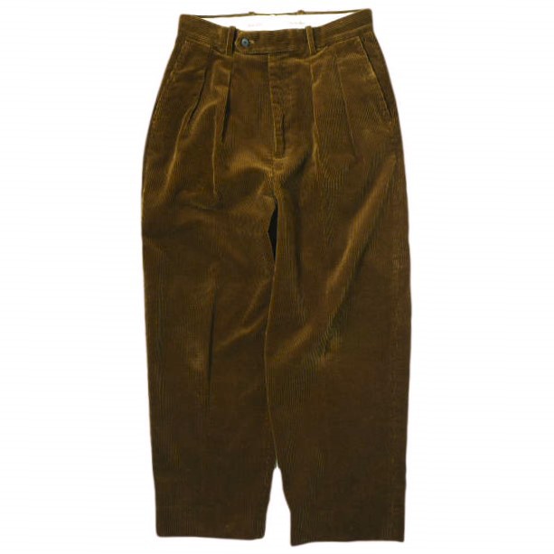 Steven Alan スティーブンアラン BIO CORDUROY IN2PLEATED DRESS TROUSERS 2プリーツワイドコーデュロイ パンツ 8114-104-0988 S Brownの通販は