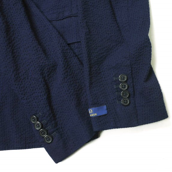 【美品】24SS ポロラルフローレン シアサッカー ジャケット S〜M ネイビー 新品 POLO RALPH LAUREN ポロラルフローレン 24SS Polo ソフトモダン