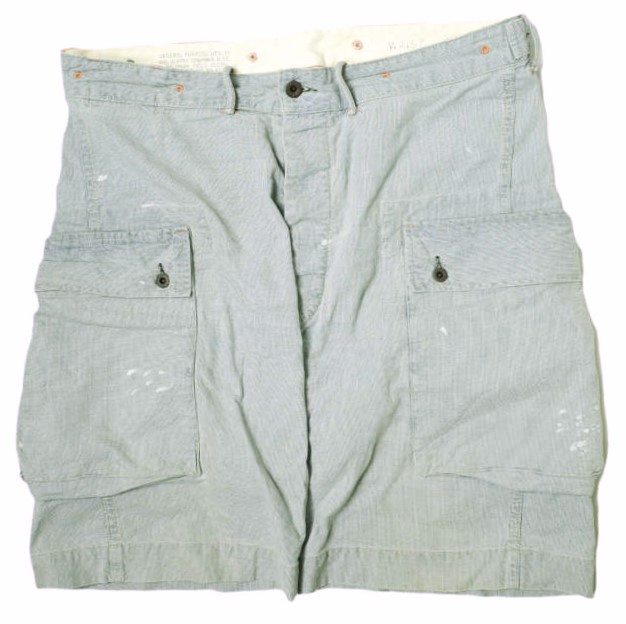 RRL ダブルアールエル CONWAY CARGO SHORTS インディゴピンチェックペイントカーゴショーツ 34 ライトブルー Double RL ショートパンツの通販は