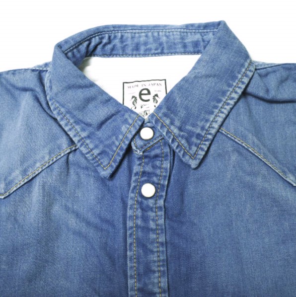 新品 e JEANS イージーンズ 日本製 岡山児島 デニムウエスタンシャツ 新品 e JEANS イージーンズ 日本製 岡山児島 デニムウエスタンシャツ