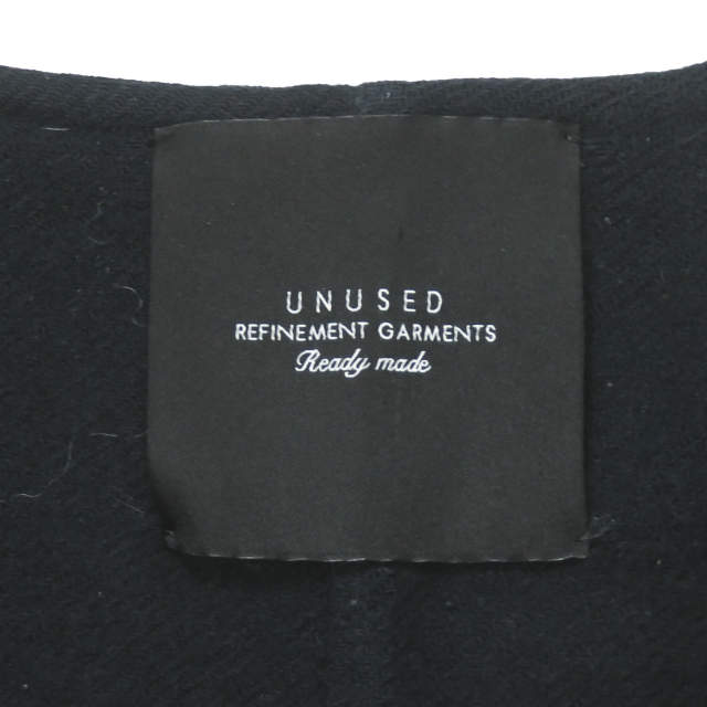 UNUSED アンユーズド 日本製 Collarless Coat BIGシルエット ウールノーカラーストラップコート US1213 3 ネイビー アウター_2