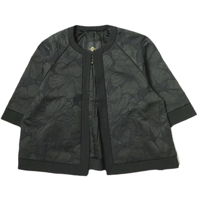 Drawer ドゥロワー 21SS 日本製 フラワージャカードレースジャケット 6522-299-0660 38 BLACK ノーカラー アウターの通販は