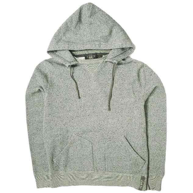 RRL ダブルアールエル Salt&Pepper Hoodie 前V セパレートポケット後付けパーカー S グレー Double RL スウェット プルオーバー