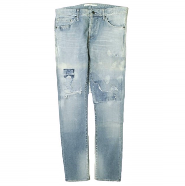 新品 e JEANS イージーンズ SEA HORSE SLIM 岡山児島 ダメージ＆リペアパッチ ストレッチスリムデニムパンツ e-801 3 定価38,500円