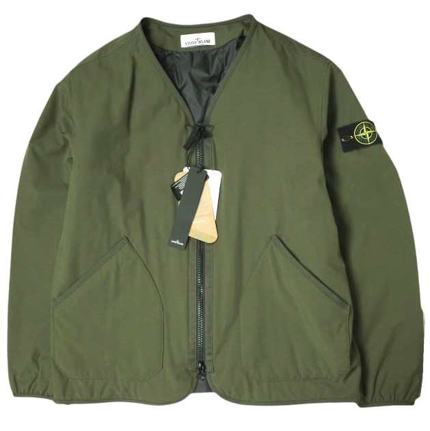 STONE ISLAND ストーンアイランド 23AW NO COLLAR JACKET 中綿ライナー ノーカラージャケット 791541127 L OLIVE アウター g18997