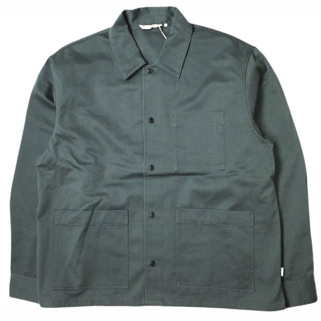 新品 FARAH ファーラー 24AW COVERALL SHIRT JACKET カバーオールシャツジャケット FR0403-M2001 XL GREY コットンツイル アウター