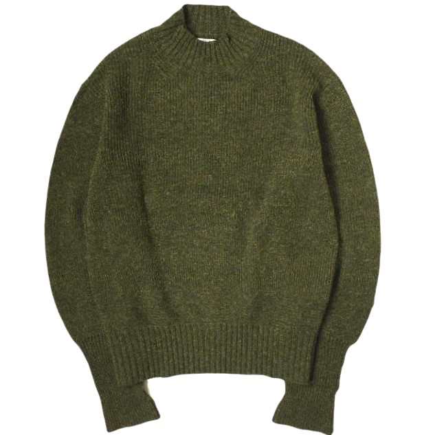 MAATEE＆SONS マーティーアンドサンズ 21AW 日本製 M/N ARMY SWEATER 畦振り柄 アーミーセーター MT1303-0104 3 MIX KHAKI ニット g19041