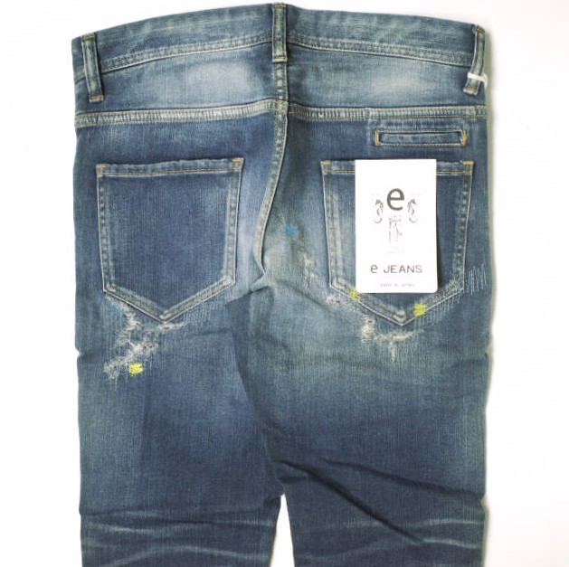新品 e JEANS イージーンズ STRETCH SLIM 岡山児島 襤褸パッチワークストレッチスリムデニムパンツ e801-028 0 定価59,500円 g17376 新品 e JEANS イージーンズ STRETCH SLIM 岡山児島 襤褸パッチワーク
