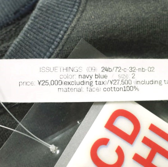 新品 ISSUETHINGS イシューシングス 24AW type72 (with stickers) ステッカー付き 色落ち加工スウェット 24b/72-c-32-nb-02 2 NAVY BLUE_4