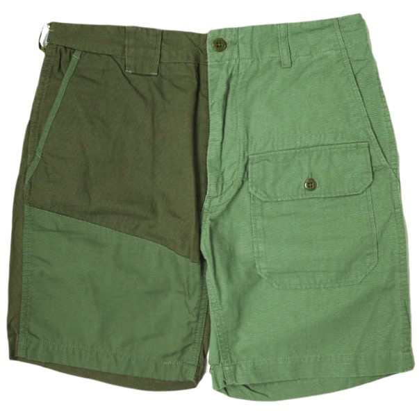 Engineered Garments x BEAMS PLUS エンジニアードガーメンツ 別注 MILSPO SHORTS クレイジーパターン ミルスポショーツ 32 OLIVE パンツ