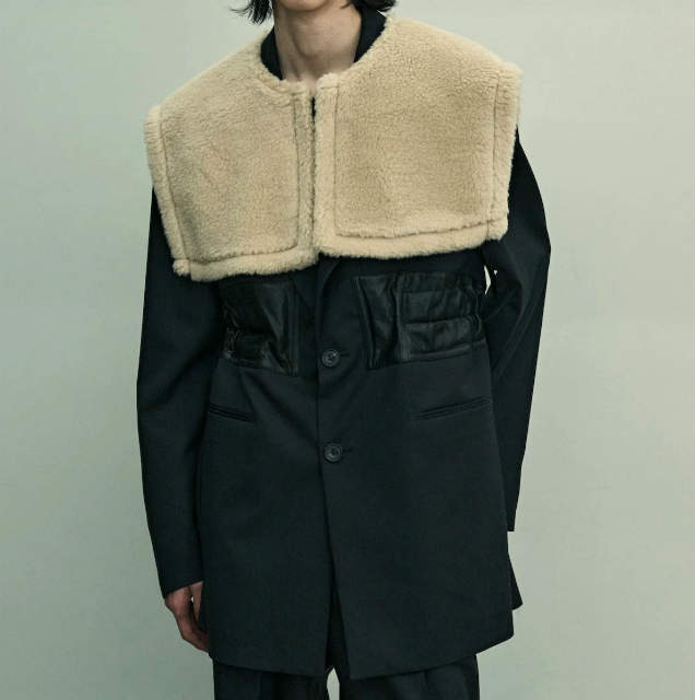 新品 stein シュタイン 23AW 日本製 WOOL FUR EXTRA SHORT VEST ウールファーエキストラショートベスト ST.631 S BEIGE ジレ ボア_2