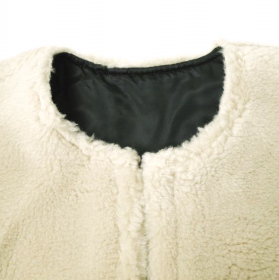 新品 stein シュタイン 23AW 日本製 WOOL FUR EXTRA SHORT VEST ウールファーエキストラショートベスト ST.631 S BEIGE ジレ ボア_4