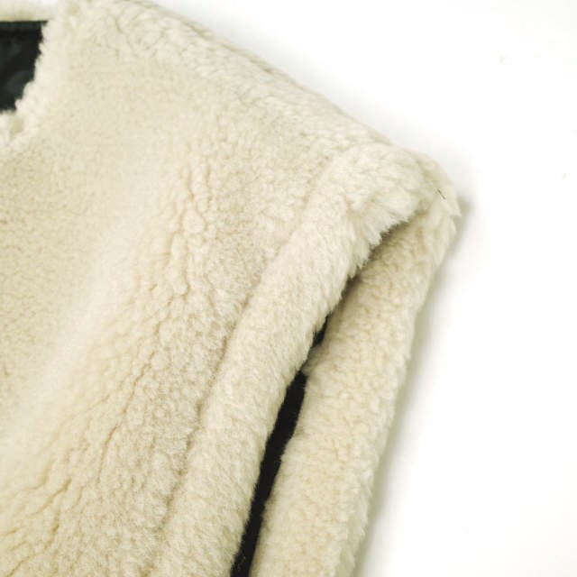 新品 stein シュタイン 23AW 日本製 WOOL FUR EXTRA SHORT VEST ウールファーエキストラショートベスト ST.631 S BEIGE ジレ ボア_5