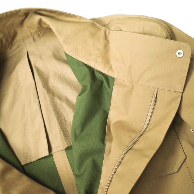 新品 HED MAYNER ヘドメイナー 22AW イタリア製 WATERPROOF RAGLAN PARKA オーバーサイズコート HM00O35 XS CAMEL&GREEN 定価201_7