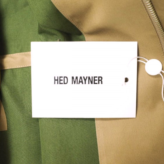 新品 HED MAYNER ヘドメイナー 22AW イタリア製 WATERPROOF RAGLAN PARKA オーバーサイズコート HM00O35 XS CAMEL&GREEN 定価201_3