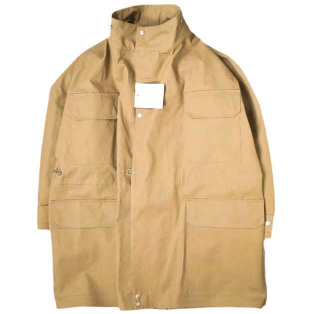 新品 HED MAYNER ヘドメイナー 22AW イタリア製 WATERPROOF RAGLAN PARKA オーバーサイズコート HM00O35 XS CAMEL&GREEN 定価201,300円