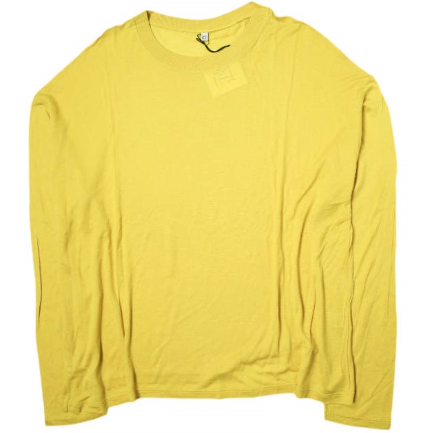 新品 BASERANGE ベースレンジ LOOSE LONG SLEEVE TEE ルーズロングスリーブTシャツ XS CAFA YELLOW 長袖 バンブー カットソー g19734
