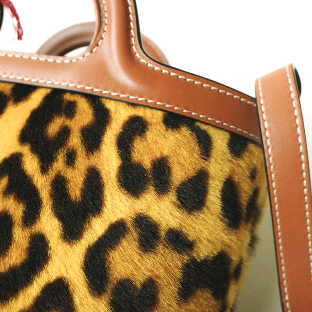 新品 MARNI マルニ 23AW SMALL BUCKET BAG 巾着付き スモールバケットバッグ SCMP0056Q8 LV846 LEOPARD 定価212, Tropicalia ハラコ_10