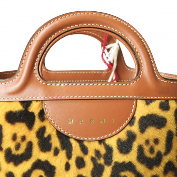 新品 MARNI マルニ 23AW SMALL BUCKET BAG 巾着付き スモールバケットバッグ SCMP0056Q8 LV846 LEOPARD 定価212, Tropicalia ハラコ_9