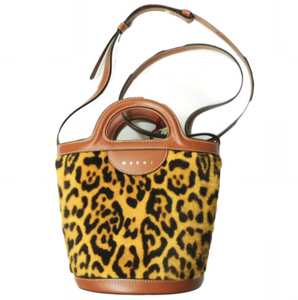 新品 MARNI マルニ 23AW SMALL BUCKET BAG 巾着付き スモールバケットバッグ SCMP0056Q8 LV846 LEOPARD 定価212, Tropicalia ハラコ_3