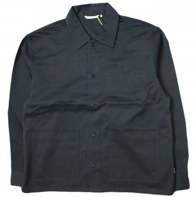 新品 FARAH ファーラー 24AW COVERALL SHIRT JACKET カバーオールシャツジャケット FR0403-M2001 M NAVY コットンツイル アウターの通販は