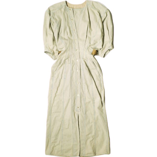 新品 PHOTOCOPIEU フォトコピュー 23AW 日本製 ASTRID - MIDI DRESS デニムロングワンピース 36 PINK BEIGE 定価82, トップス_11