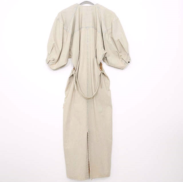 新品 PHOTOCOPIEU フォトコピュー 23AW 日本製 ASTRID - MIDI DRESS デニムロングワンピース 36 PINK BEIGE 定価82, トップス_1