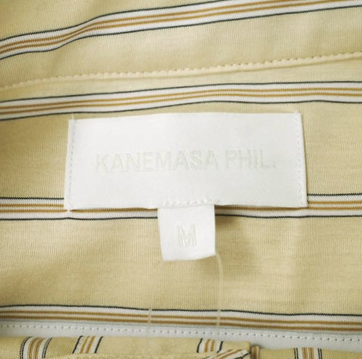 新品 KANEMASA PHIL. カネマサフィル 24AW 日本製 46G Atmosphere Stripe No Collar Pulloverノーカラーシャツ KM24A-026 M BEIGE g20077_6