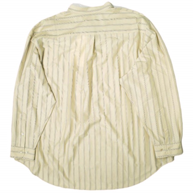 新品 KANEMASA PHIL. カネマサフィル 24AW 日本製 46G Atmosphere Stripe No Collar Pulloverノーカラーシャツ KM24A-026 M BEIGE g20077_1