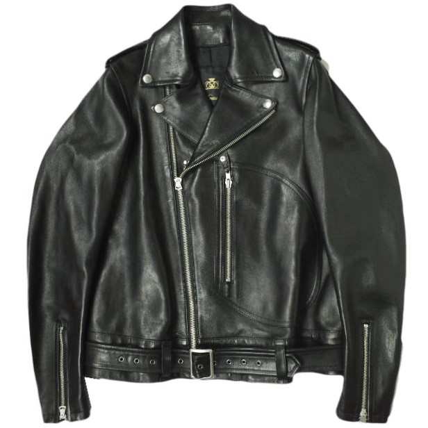 Drawer ドゥロワー 日本製 ラムレザー ダブルライダースジャケット 6522-299-0447 38 BLACK 革ジャン 定価27万 アウター