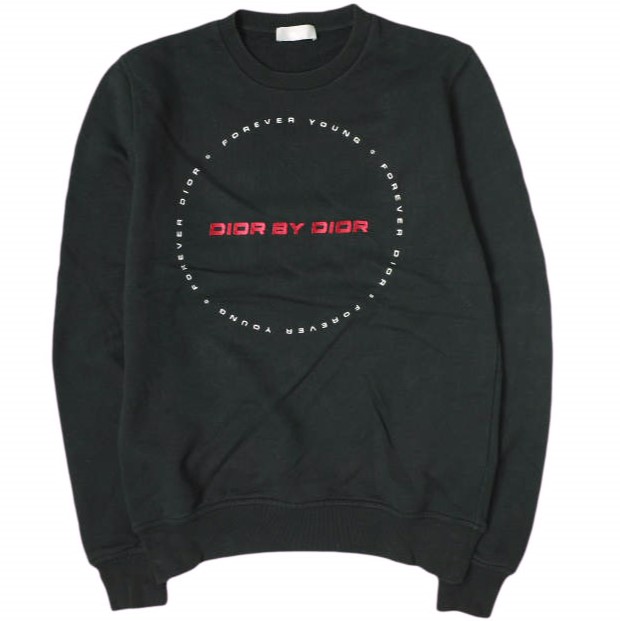 Dior HOMME ディオールオム 19SS Dior By Dior Sweatshirt サークルロゴ刺繍スウェット 333J666W5864 XS ブラック 裏毛 KIM JONES g20222の通販は