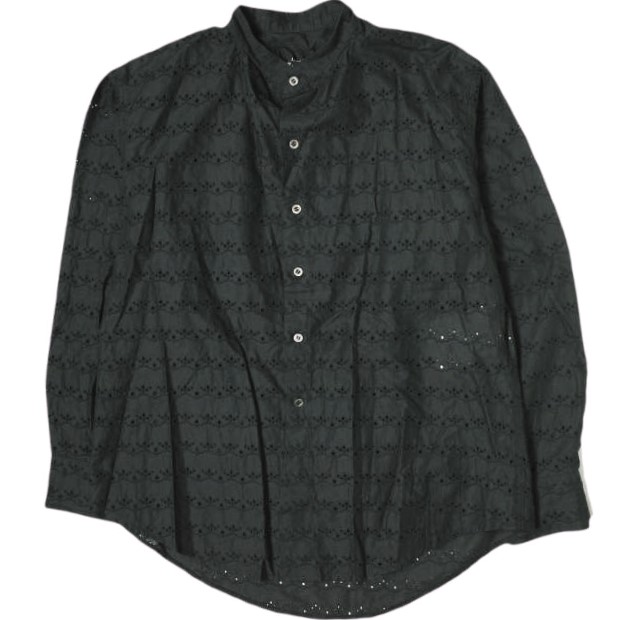 tricot COMME des GARCONS トリココムデギャルソン 21SS 日本製 レースバンドカラーシャツ TG-B004 M BLACK 長袖 スタンドカラー トップス【中古】【tricot COMME des GARCONS】 tricot COMME des GARCONS トリココムデギャルソン 21SS 日本製