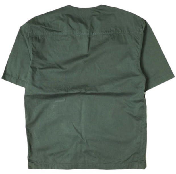 LEMAIRE ルメール 22SS BUTTON NECK TOP コットンツイル ボタンネックプルオーバーシャツ M221 TO132 LF729 46 DARK SLATE GREEN_1