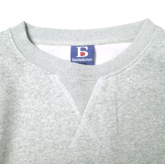 Danke Schon ダンケシェーン 24SS ロゴ刺繍 Vガゼットクルーネックスウェット UNS24036 L GRAY トレーナー 裏毛 トップス【新古品】【中古】【Danke Schon】 新品 Danke Schon ダンケシェーン 24SS ロゴ刺繍 Vガゼットクルー