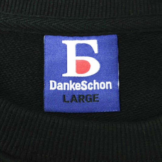 Danke Schon ダンケシェーン 24SS ロゴ刺繍 Vガゼットクルーネックスウェット UNS24036 L BLACK トレーナー 裏毛 トップス【新古品】【中古】【Danke Schon】 新品 Danke Schon ダンケシェーン 24SS ロゴ刺繍 Vガゼットクルー
