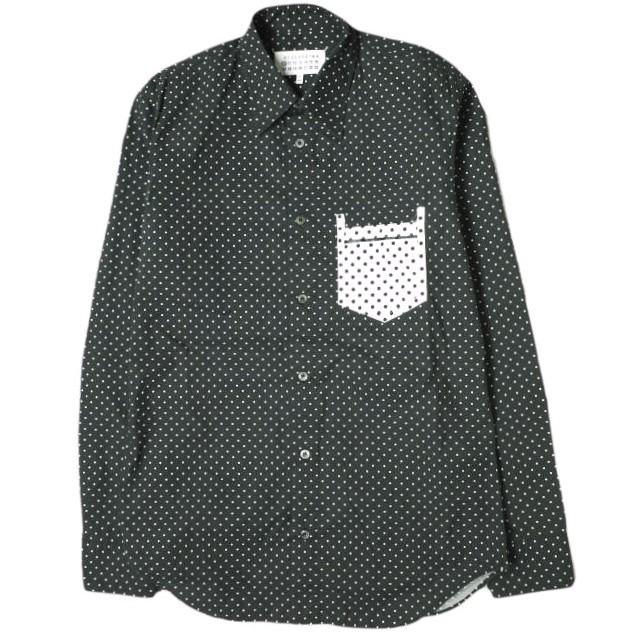Maison Margiela 10 メゾンマルジェラ 19AW ポルカドットシャツ S30DL0442 S52359 39 BLACK 長袖 マルタンマルジェラ トップスの通販は