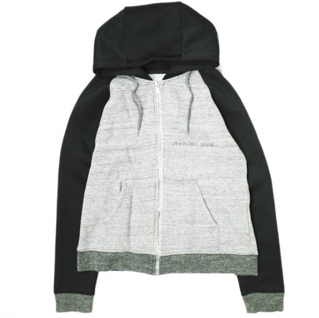 HAUS GOLDEN GOOSE DELUXE BRAND ゴールデングース イタリア製 ツートーンスウェットジップアップパーカー G25D088.A7 S GRAY/BLACKの通販は 5,621円