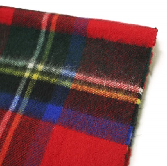 JOHNSTONS ジョンストンズ スコットランド製 タータンチェックカシミヤ大判ストール RED フリンジ マフラーの通販は