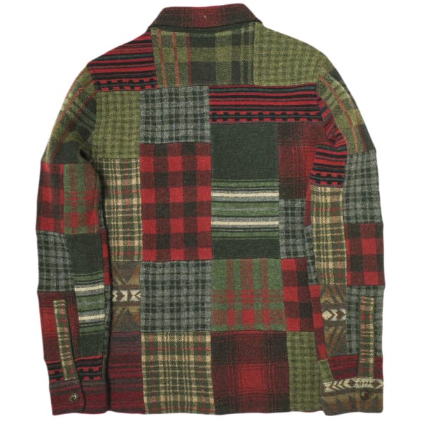 RRL ダブルアールエル Patchwork Work Shirt Sweater パッチワーク ワークシャツ セーター XS RED Double RL チェック 定価202,400円_1