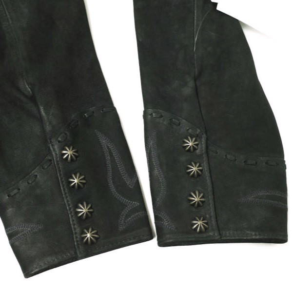 新品 RRL ダブルアールエル シープスキンウエスタンシャツ 782943785001 S ブラック Double RL ラムレザー 定価319,000円 トップスの通販は