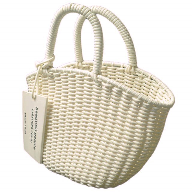 beautiful people ビューティフルピープル Tube Knitting Basket S チューブニッティングバスケット ecru ハンドバッグ かごバッグ