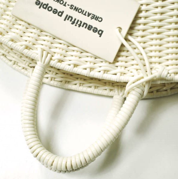 beautiful people ビューティフルピープル Tube Knitting Basket S チューブニッティングバスケット ecru ハンドバッグ かごバッグ
