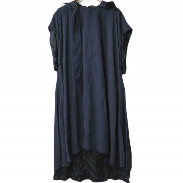 TOGA トーガ 19AW 日本製 Acetate Hoodie Dress アセテートフーデッドドレス TA92-FH084 36 Navy ARCHIVES ワンピース ドレス ポンチョ